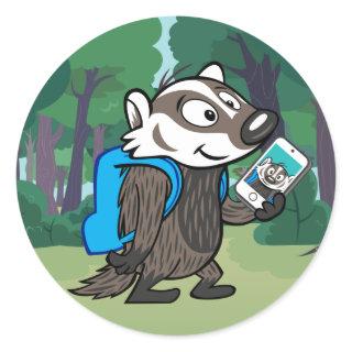Ricky Raccoon | Boomer Badger Selfie Classic Round Sticker