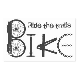 Ride the Trail Bike Graffiti quote Rectangular Sticker