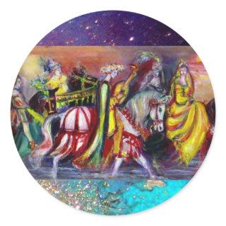 RIDERS  IN THE NIGHT detail Classic Round Sticker