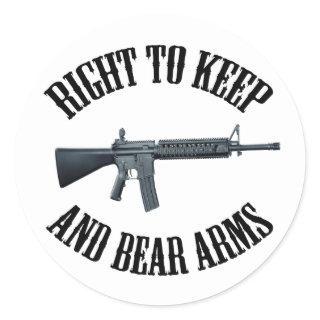 Right To Keep And Bear Arms AR-15 Classic Round Sticker