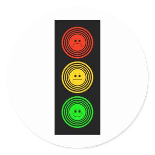 Ringed Moody Stoplight Classic Round Sticker