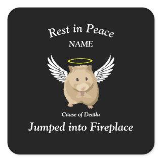 RIP Hamsters Customizable Keychain Square Sticker