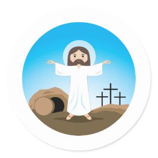 Risen Christ Classic Round Sticker