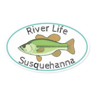 River Life Largemouth Bass - Susquehanna Oval Sticker