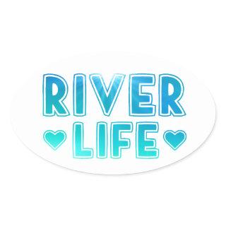 River Life Oval Sticker