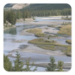 Rivers run through a lowland section of Jasper Square Sticker