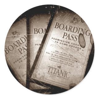 RMS Titanic Boarding Passes Classic Round Sticker