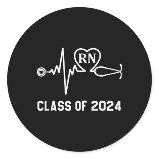 Rn Registered Nurse Graduation Class Of 2024 Nursi Classic Round Sticker