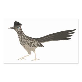 Roadrunner colored pencil drawing rectangular sticker