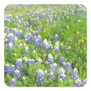 Roadside Bluebonnets Square Sticker