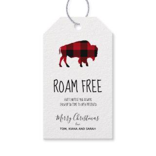 Roam Free Buffalo Black and Red Plaid ID602 Gift Tags