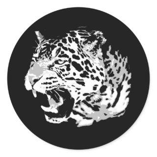 Roaring Jaguar Classic Round Sticker