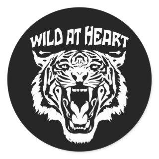 Roaring White Tiger | Wild At Heart Classic Round Sticker