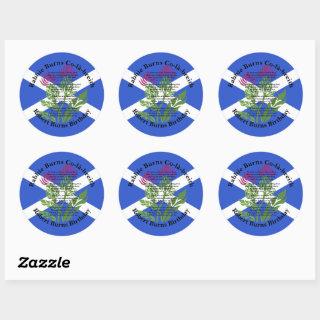 Robert Burns Birthday Poem Thistle Flag Classic Round Sticker