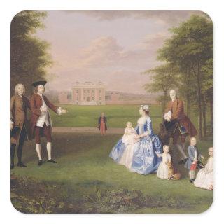 Robert Gwillym of Atherton and his Family, c.1745- Square Sticker