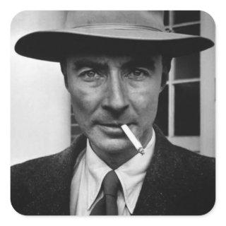 Robert Oppenheimer Smoking Photo Square Sticker