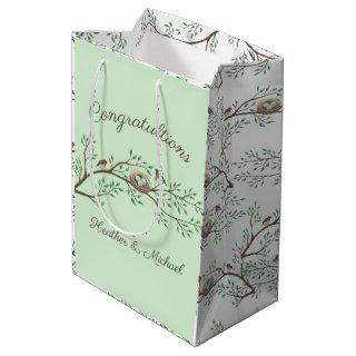 Robin Birds Nest Eggs Spring Baby Shower Medium Gift Bag