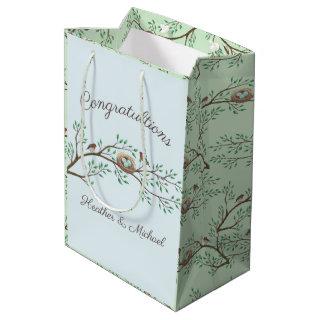 Robin Birds Nest Eggs Spring Baby Shower Medium Gift Bag