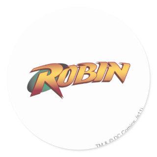 Robin Name Logo Classic Round Sticker