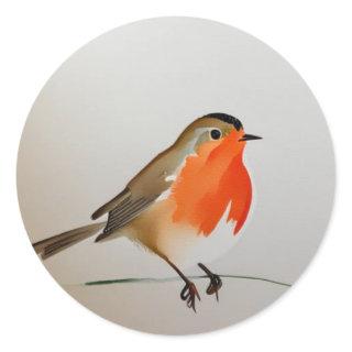 Robin red breast  classic round sticker