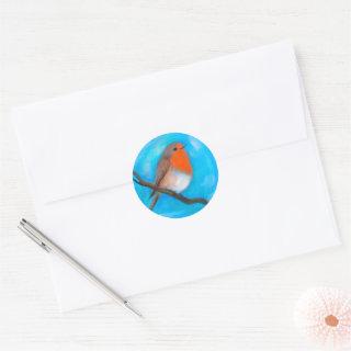 Robin redbreast classic round sticker