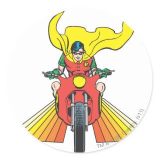 Robin Rides 2 2 Classic Round Sticker