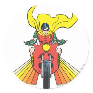 Robin Rides 2 2 Classic Round Sticker