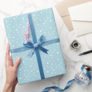 Robins Egg Blue White Falling Snow Holiday