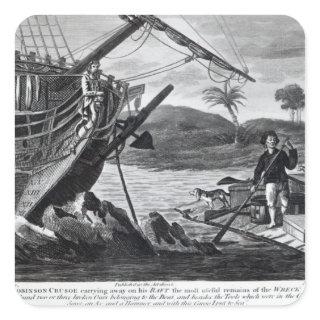 Robinson Crusoe carrying away Square Sticker