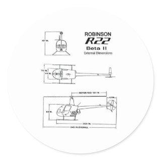 Robinson R-22 Classic Round Sticker