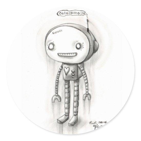 Robot Boy Classic Round Sticker