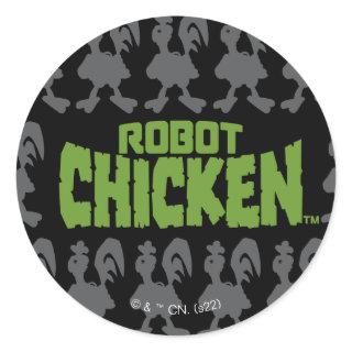 Robot Chicken Silhouette Pattern Classic Round Sticker