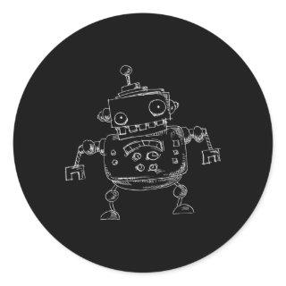 Robot Doodle Robotics Engineer Classic Round Sticker