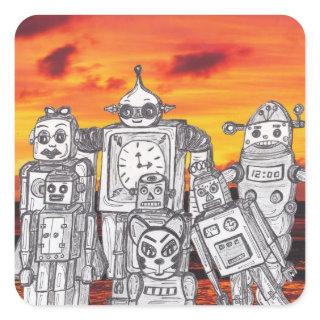 Robot Holiday 3 Square Sticker