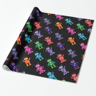 Robot Pattern Rainbow Crazy Birthday