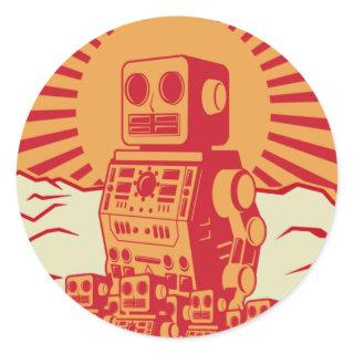 Robot Revolt Classic Round Sticker