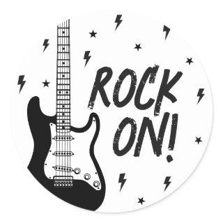 Rock and Roll Birthday Party Classic Round Sticker