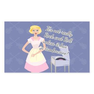 Rock and Roll Housewife Motto Funny Slogan Rectangular Sticker