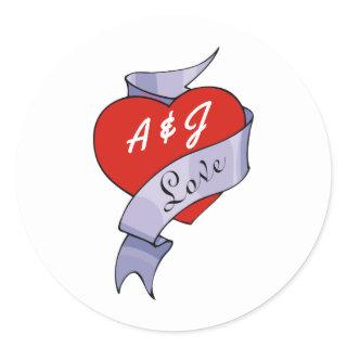 Rock and Roll Wedding Classic Round Sticker