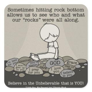 Rock Bottom Square Sticker