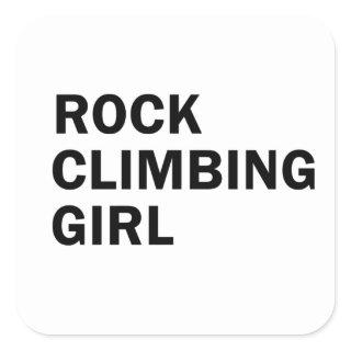 Rock climbing girl square sticker