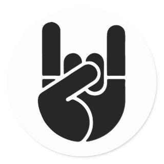 Rock Hand Stencil Classic Round Sticker