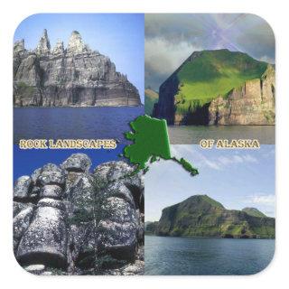 Rock Landscapes of Alaska Collage Square Sticker