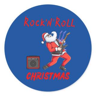 Rock-N-Roll Christmas Classic Round Sticker
