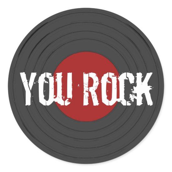 Rock N Roll Classic Round Sticker