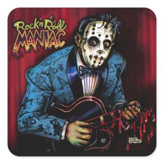 Rock n Roll Maniac Rockabilly Square Sticker