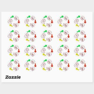 Rock-paper-scissors basic game classic round sticker