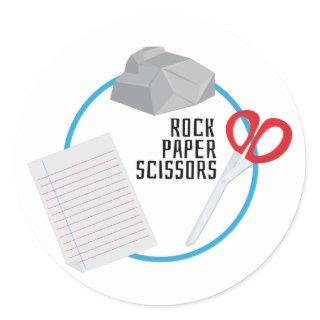 Rock Paper Scissors Classic Round Sticker
