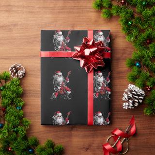 Rock & Roll Christmas Santa Claus Guitar Player