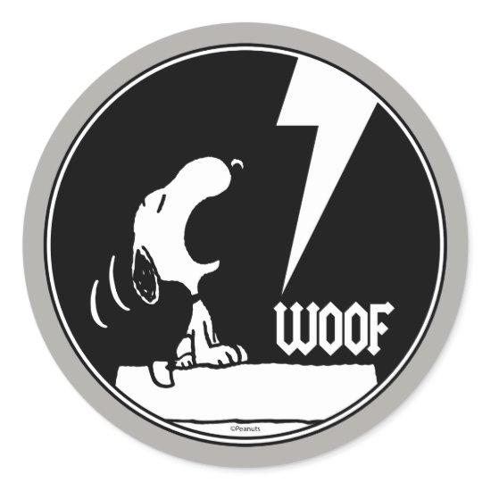 Rock Tees | Snoopy Howling Classic Round Sticker
